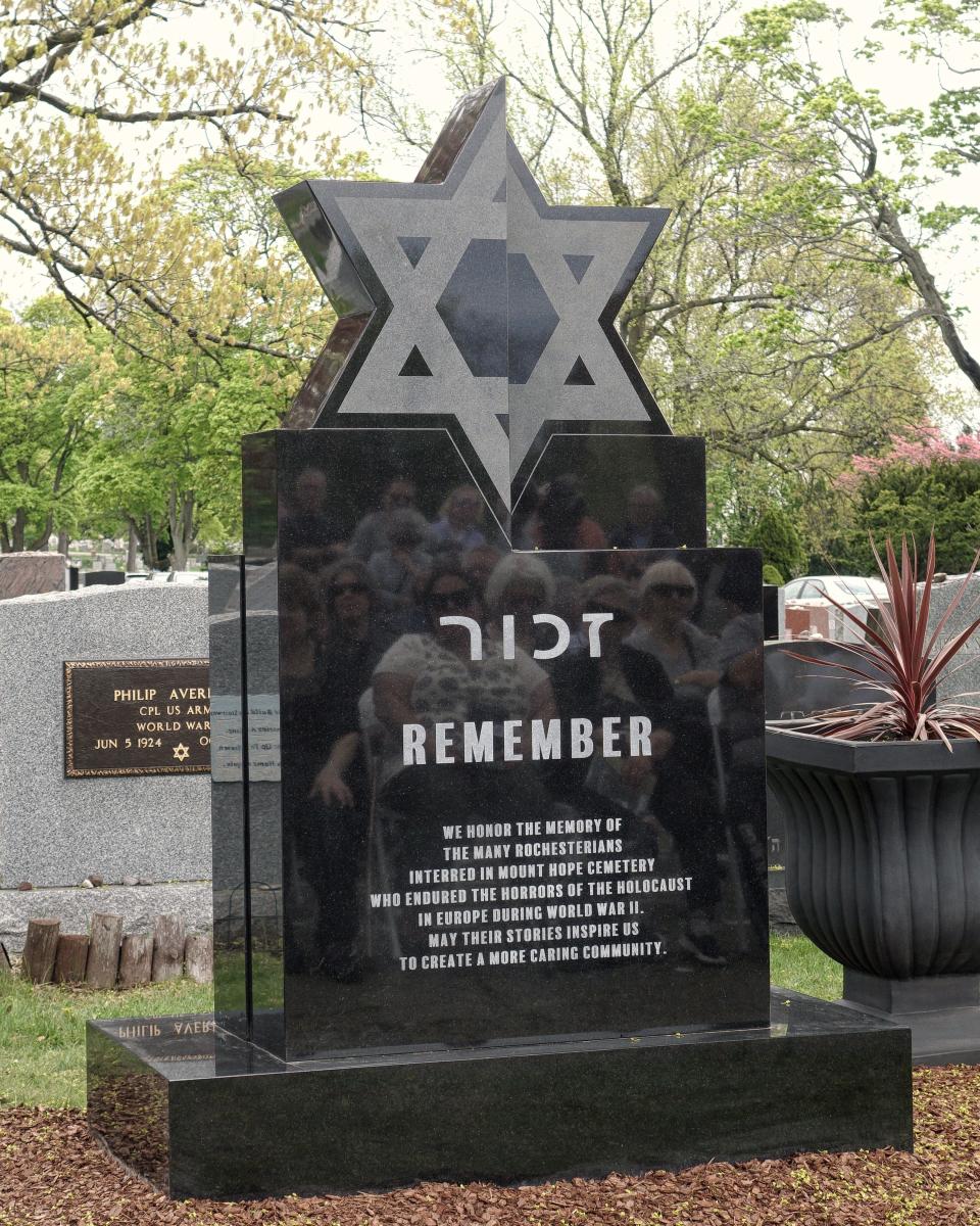 The Holocaust memorial at Mount Hope Cemetery in Rochester, created by Bill Yager, was unveiled May 7.