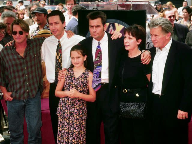 <p>Dave Lewis/Shutterstock</p> Emilio Estevez, Ramon Estevez, Charlie Sheen, Martin Sheen and family at the premiere of 'The Shawshank Redemption' in 1994