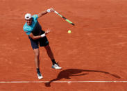 Tennis - French Open - Roland Garros, Paris, France - May 31, 2018 Argentina's Guido Pella in action during his second round match against Spain's Rafael Nadal REUTERS/Benoit Tessier