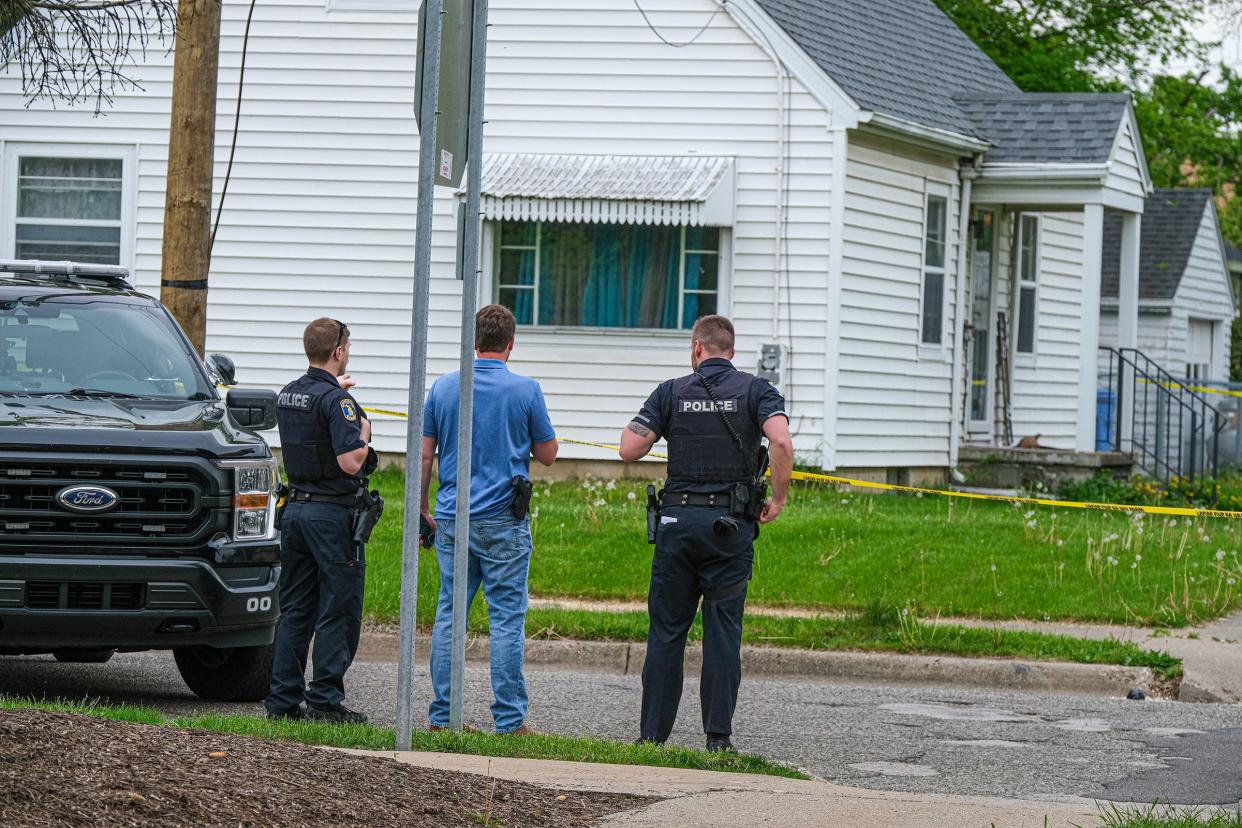 Lansing police officers were at the scene of a shooting at the corner of Oakland and Westmoreland avenues Saturday, May 4, 2024.