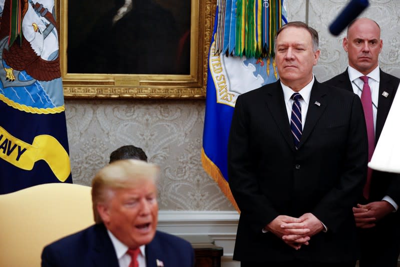 U.S. President Donald Trump meets with Turkey's President Erdogan at the White House in Washington