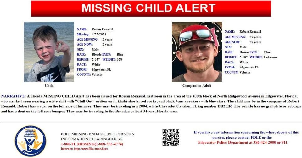 FDLE issues missing child alert for 2-year-old last seen in Volusia County