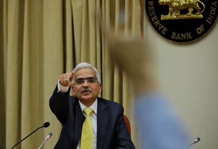 Shaktikanta Das, the new Reserve Bank of India (RBI) Governor, takes a question during a news conference in Mumbai, December 12, 2018. REUTERS/Danish Siddiqui/Files