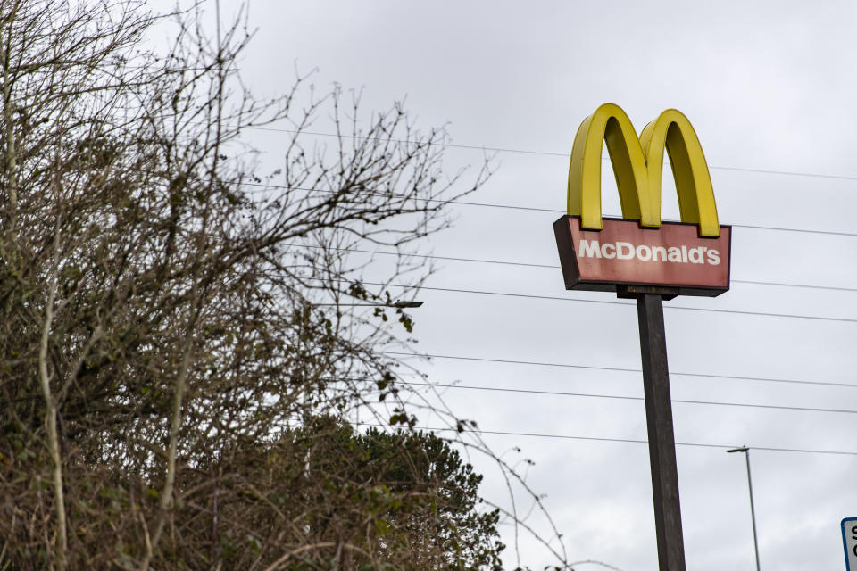 Pictured is a McDonalds sign seen in Wales.