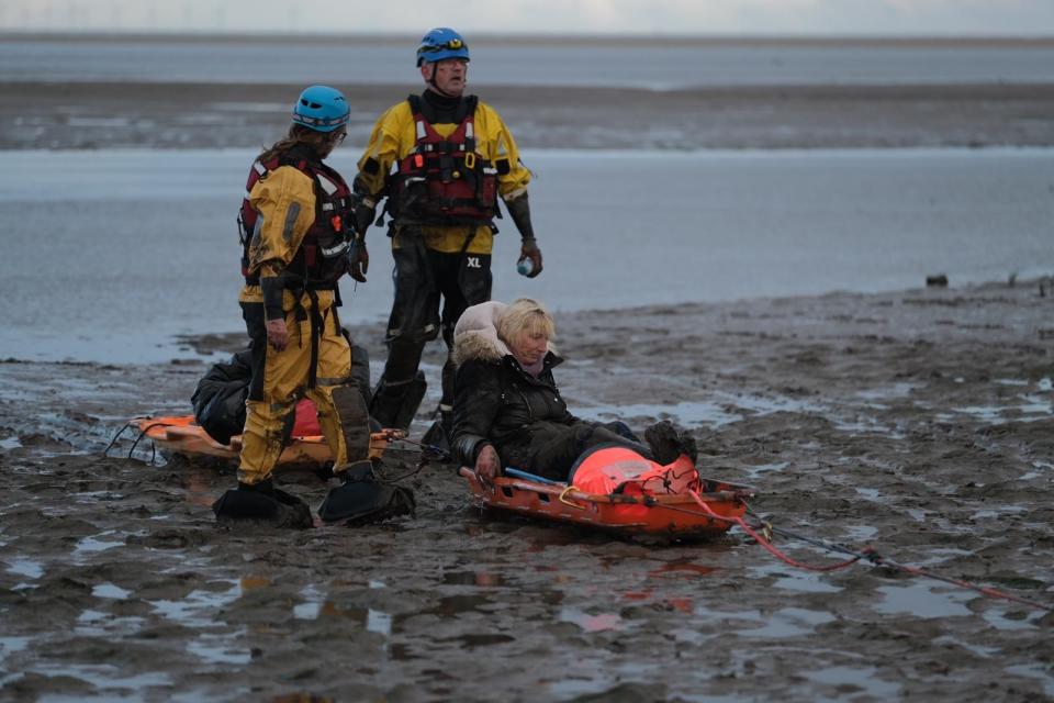 The couple spent 40 minutes in the mud before they were rescued (Picture: MEN)