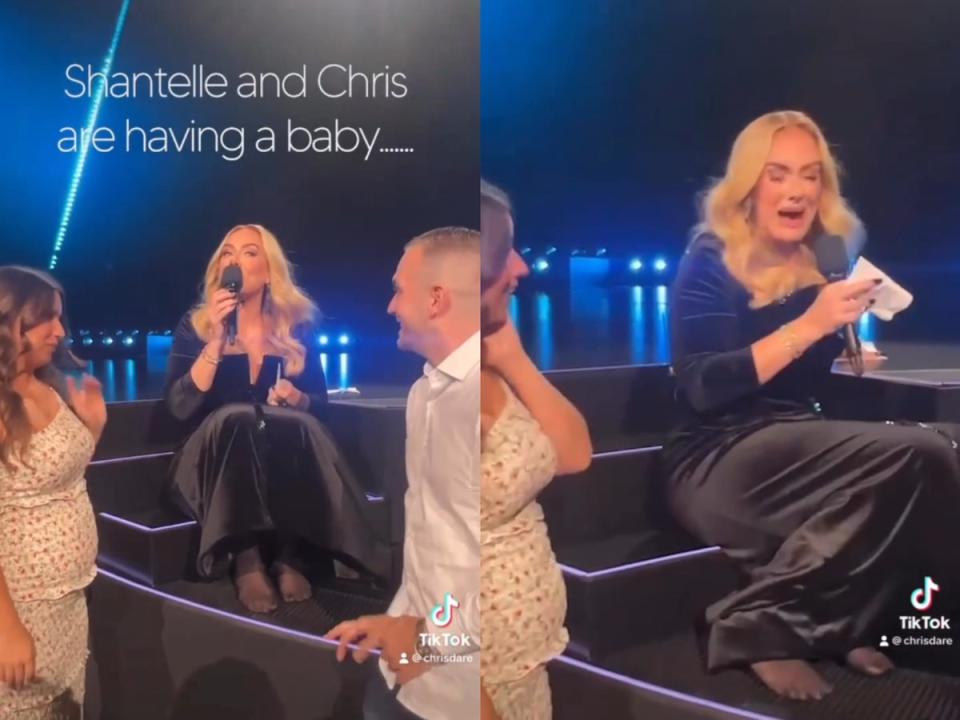 Chris Dare and Shantelle Lord got Adele to announce their baby’s gender at her Las Vegas residency (Instagram/Chris Dare)