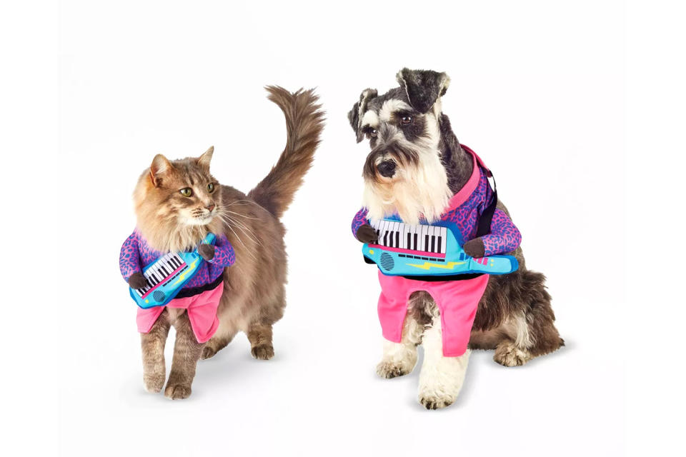 <p>Hair metal is making a comeback thanks to these cute costumes for furry music fans. </p> <p><strong>Buy it!</strong> Keyboard Guitarist Frontal Dog and Cat Costume, $10.00; <a href="https://goto.target.com/c/249354/81938/2092?subId1=PEO25HalloweenCostumesforDogsthatWillHaveTrickorTreatersHowlingwithJoykbender1271PetGal12909733202109I&u=https%3A%2F%2Fwww.target.com%2Fp%2Fkeyboard-guitarist-frontal-dog-and-cat-costume-hyde-eek-boutique%2F-%2FA-82325146" rel="sponsored noopener" target="_blank" data-ylk="slk:Target.com;elm:context_link;itc:0;sec:content-canvas" class="link ">Target.com</a></p>