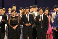 Judges Carina Lau, Simon Yam and Stephen Fung at Star Search 2019. (PHOTO: Mediacorp)