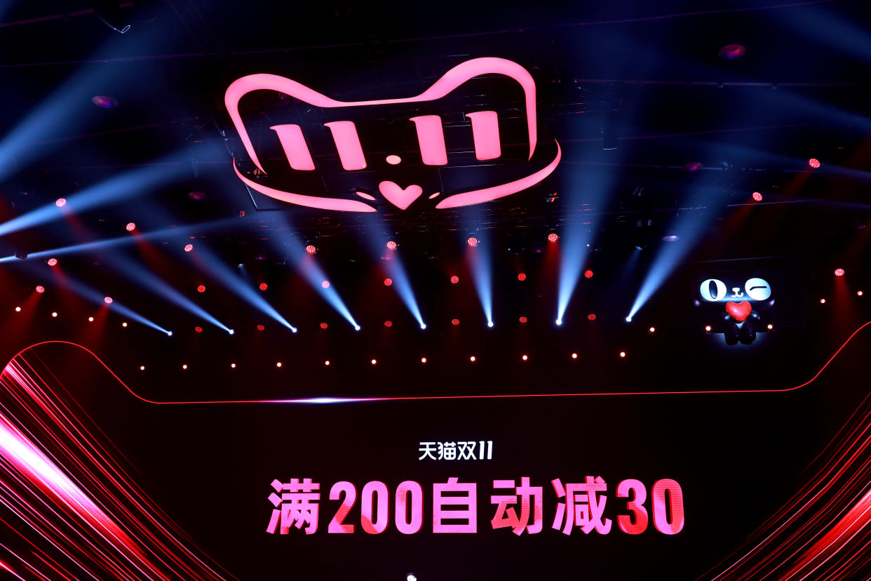 SHANGHAI, CHINA - OCTOBER 20: Alibaba Group launches 2021 Tmall 11.11 Global Shopping Festival on October 20, 2021 in Shanghai, China. (Photo by VCG/VCG via Getty Images)