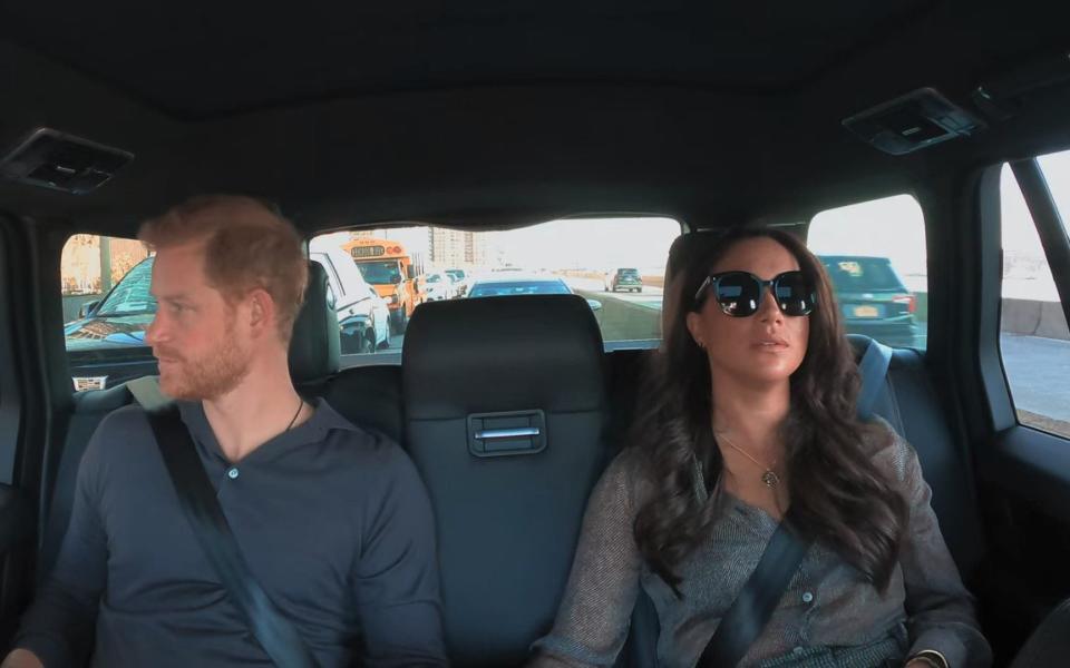 The Duke and Duchess of Sussex appearing in their Netflix documentary, called Harry and Meghan - Duke and Duchess of Sussex/Netflix