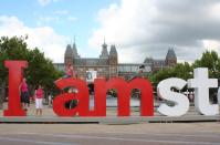 Huge letters in front of the Rijksmuseum let you know you are in Amsterdam.