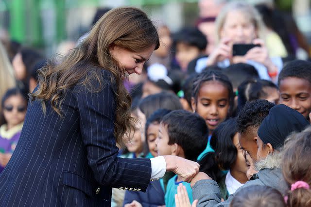 <p>Chris Jackson/Getty Images</p> Kate Middleton arrives in Cardiff