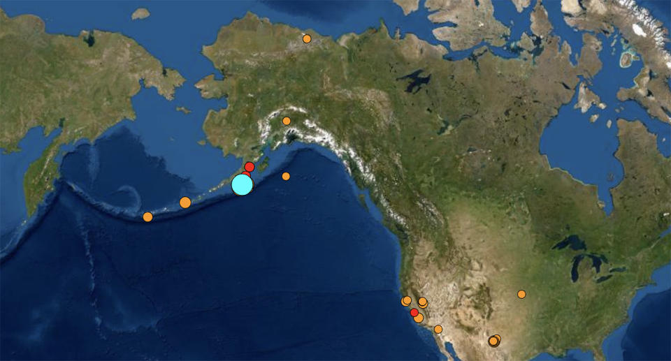 The 8.2 magnitude earthquake struck off the coast of Alaska