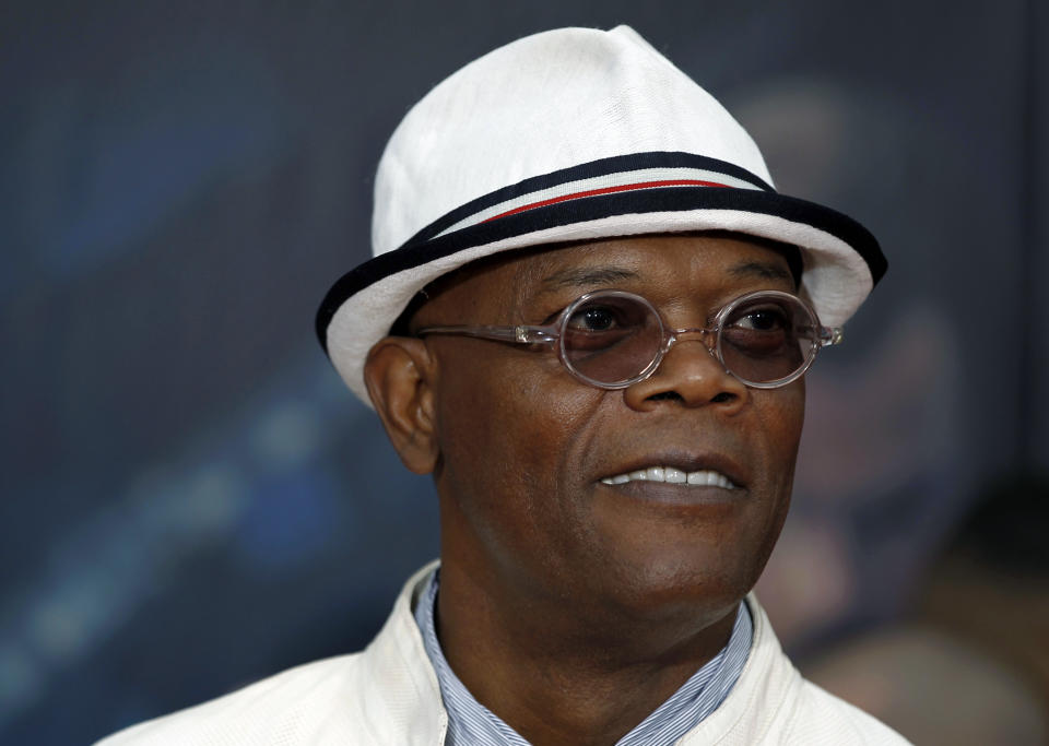 FILE - In this April 11, 2012 file photo, actor Samuel L. Jackson arrives at the premiere of "The Avengers" in Los Angeles. Jackson is hosting the BET Awards, Sunday, July 1, 2012. (AP Photo/Matt Sayles, File)