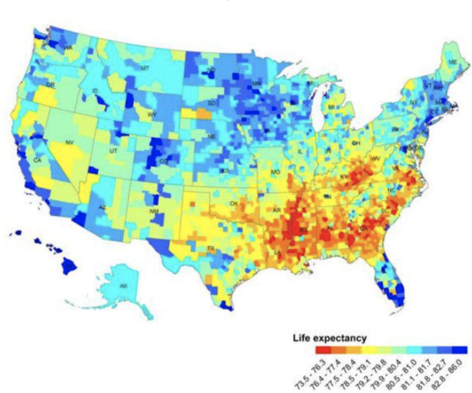 Want to search life expectancy by country, state, or zip code? Do it here.