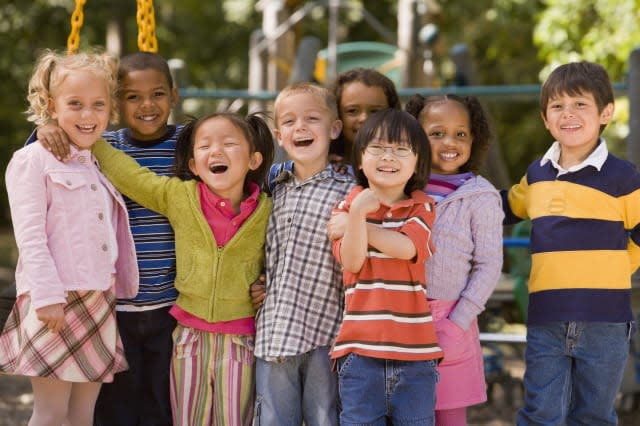 Multi-ethnic children at playground