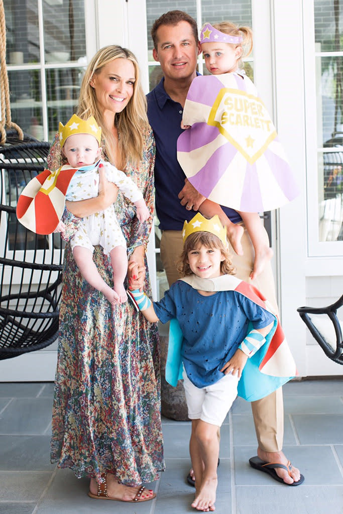 Molly Sims with her family: husband Scott Stuber, sons Grey and Brooks, and daughter Scarlett. (Photo: Courtesy of Molly Sims)