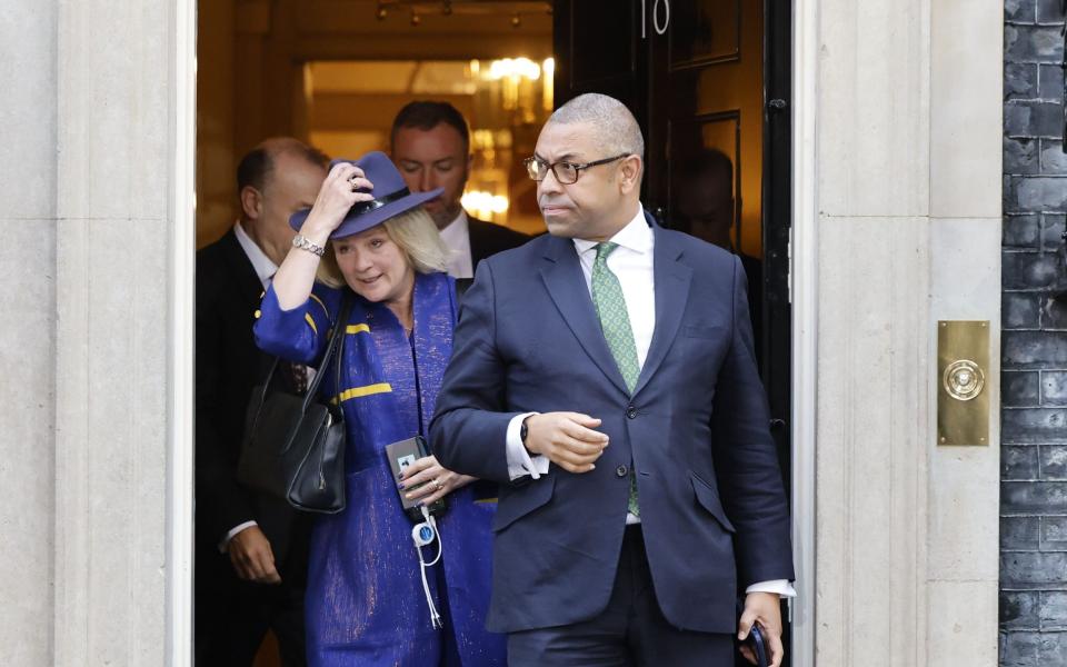 Vicky Ford, the British Development Minister, pictured with James Cleverly, the Foreign Secretary, on Tuesday morning - TOLGA AKMEN/EPA-EFE/Shutterstock