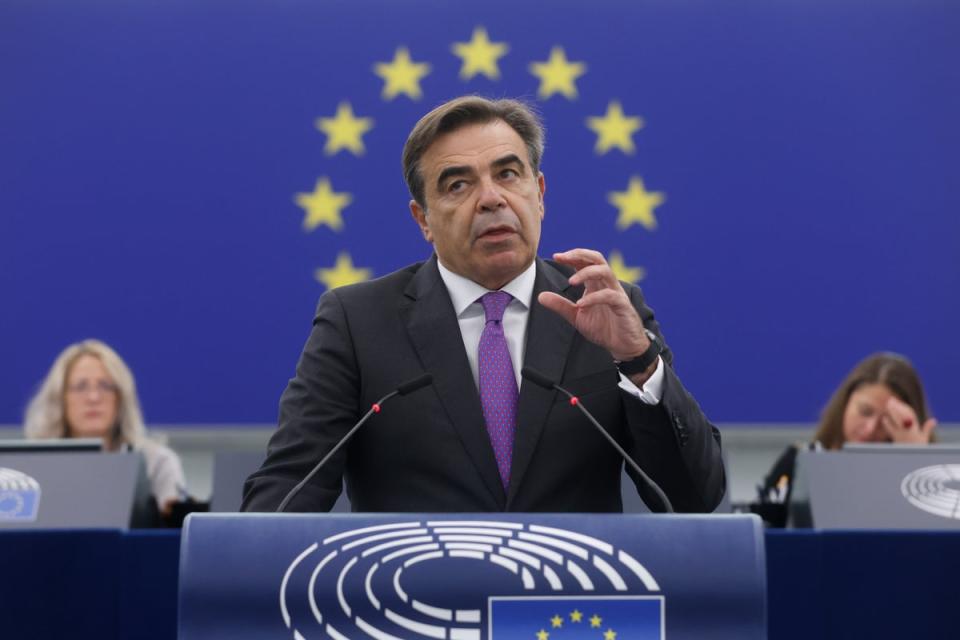 Margaritis Schinas stirred up tensions when he said ‘Gibraltar is Spanish’ at a briefing in Seville (Copyright 2023 The Associated Press. All rights reserved.)