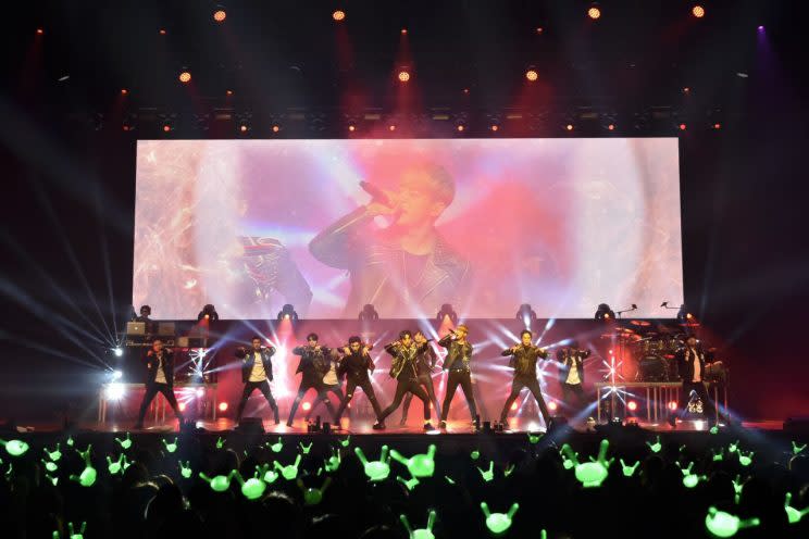 B.A.P performing during their concert “B.A.P. Live On Earth 2016 World Tour Singapore Awake!!”