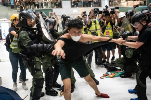 Clashes broke out between police and demonstrators in the Sha Tin border region earlier this month