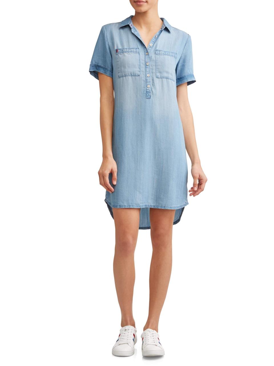 Chambray Short Sleeve Dress