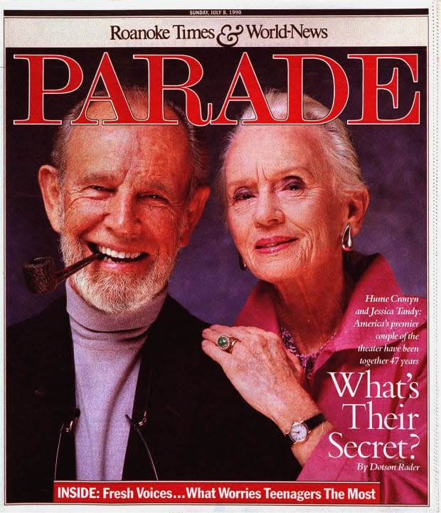 <p>Academy Award winner Tandy (<em>Driving Miss Daisy</em>, 1990) and Cronyn were celebrating 47 years of marriage when <em>Parade</em> interviewed the acting royalty. “I was in love right away,” Cronyn said. “Well, he grew on me,” Tandy told <em>Parade</em>. “And grew and grew,” he added. They were married in 1942. The secret of their marriage? “Hell, there’s no secret,” Cronyn said. “We genuinely like to be together!” In the past few years, Tandy said, she’d been especially happy. “<a href="https://parade.com/936221/marynliles/romantic-love-quotes/" rel="nofollow noopener" target="_blank" data-ylk="slk:I love you;elm:context_link;itc:0;sec:content-canvas" class="link ">I love you</a>, and I’m happy to greet the day and be with you. When you’re young, you don’t think like that, because you take it for granted. Oh, it’s so wonderful to be able to feel that now!”</p>