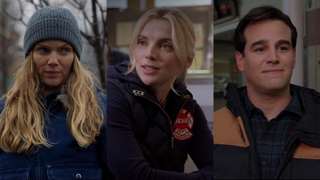  From L to R: Tracy Spiridakos on Chicago P.D./Kara Killmer and Alberto Rosende on Chicago Fire. 