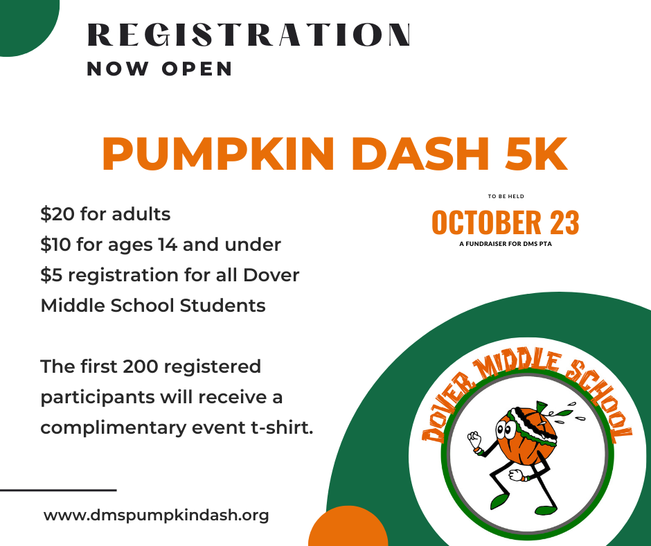 Dover Middle School hosts Pumpkin Dash 5K fundraiser on Sunday, Oct. 23, 2022.