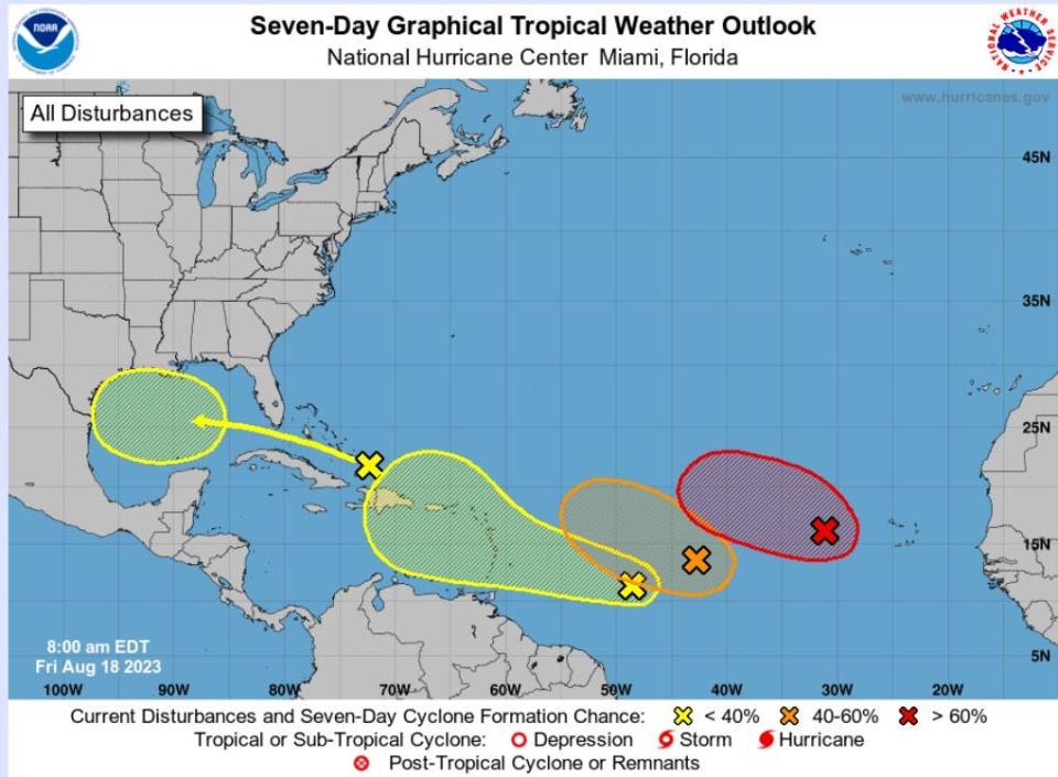National Hurricane Center 7-day outlook.