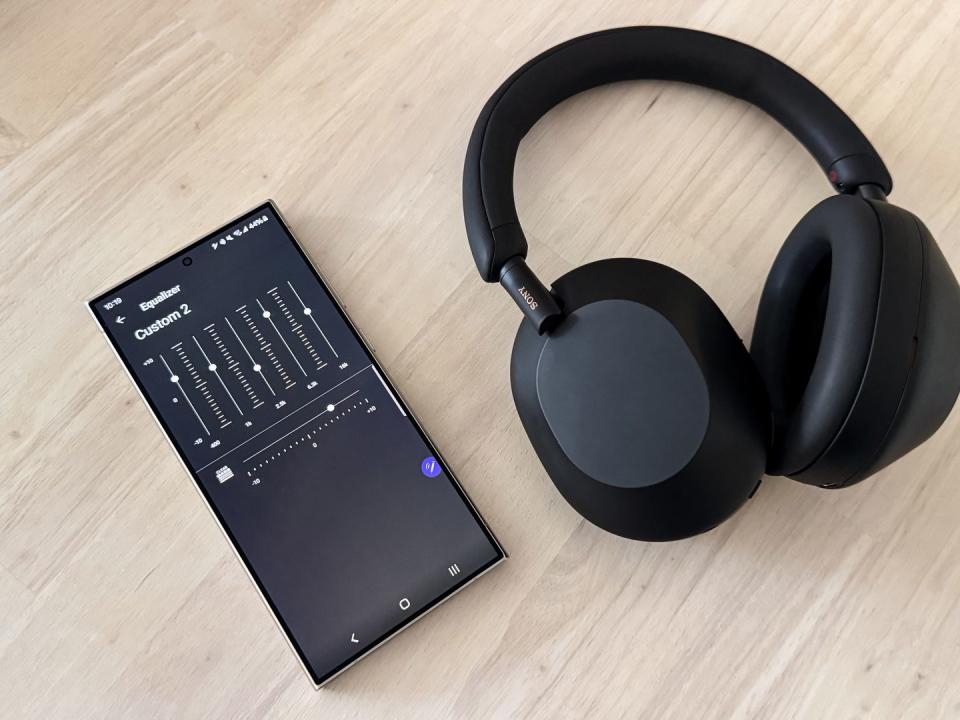 sony audio app next to headphones