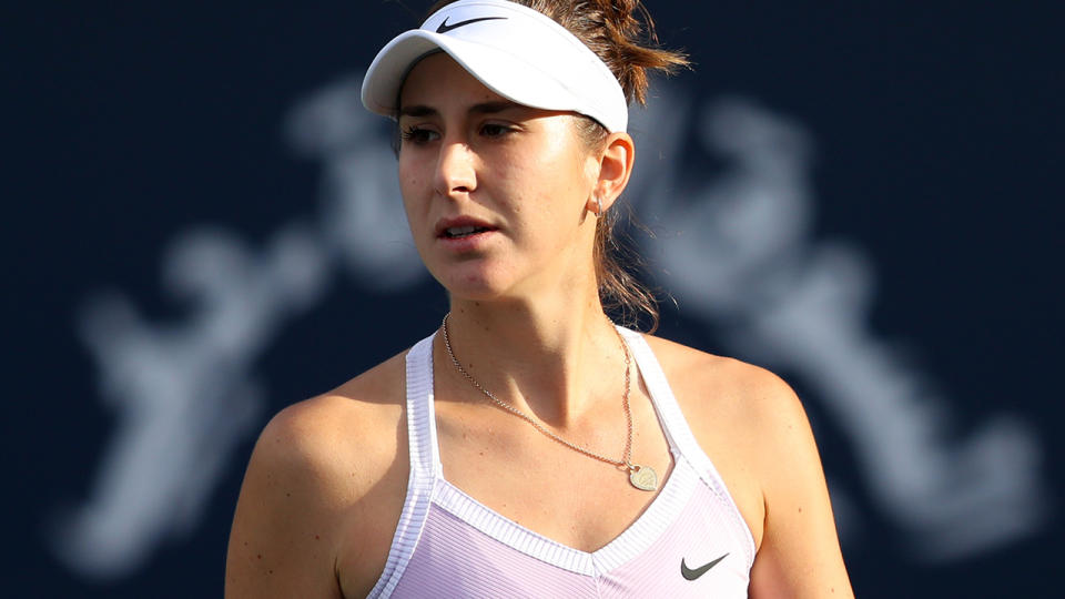 Belinda Bencic, pictured here in action at the Dubai Championships.