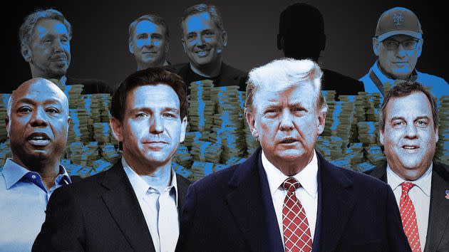 Republicans are lining up megadonors to back their presidential campaigns: Oracle co-founder Larry Ellison is supporting Sen. Tim Scott (R-S.C.); hedge fund manager Ken Griffin and venture capitalist David Sacks are potentially supporting Florida Gov. Ron DeSantis; former President Donald Trump has previously had the backing of reclusive billionaire Timothy Mellon; and Mets owner Steve Cohen is reportedly backing former New Jersey Gov. Chris Christie.
