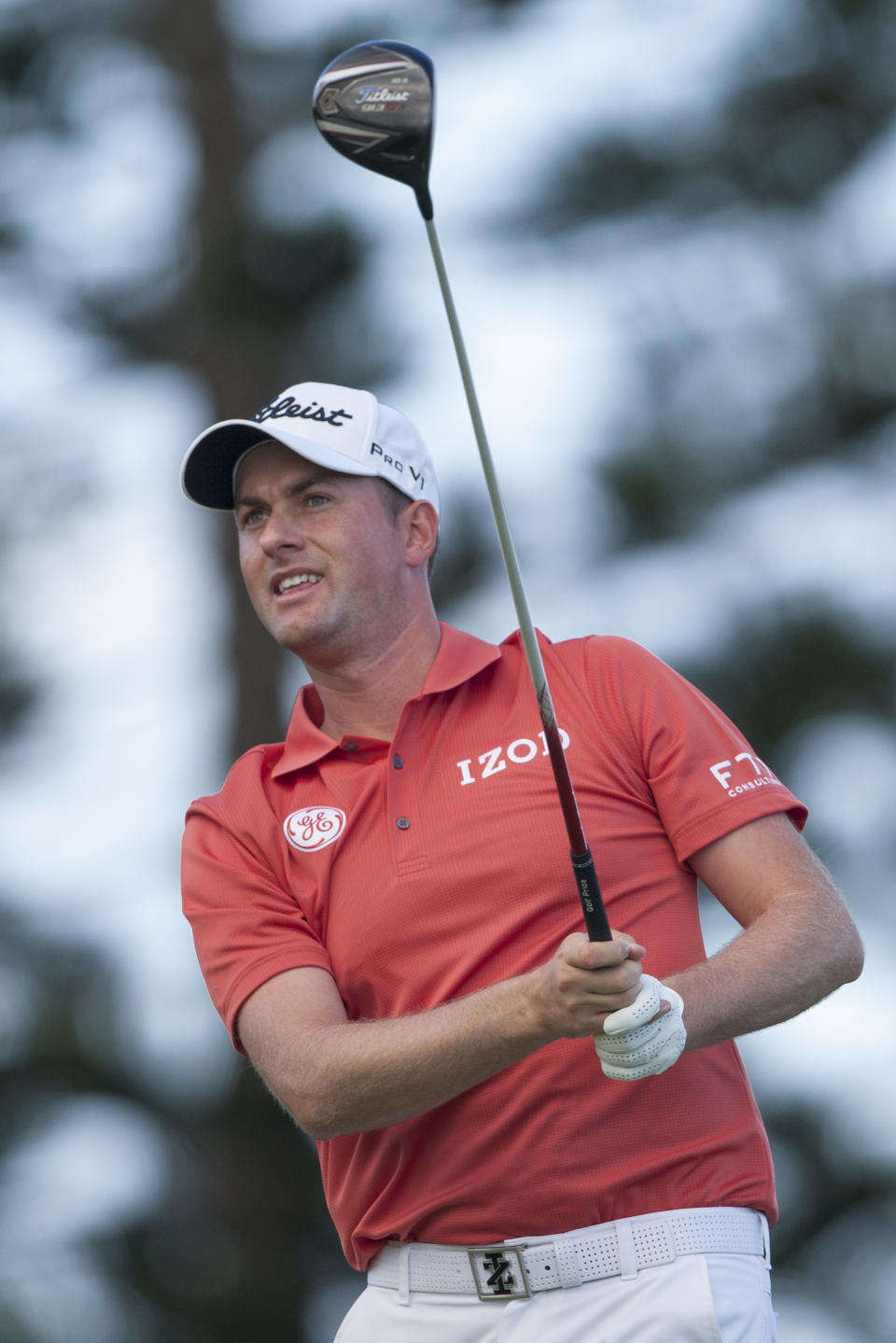 Webb Simpson follows his drive off the third tee during the second round of the Tournament of Champions golf tournament, Saturday, Jan. 4, 2014, in Kapalua, Hawaii. (AP Photo/Marco Garcia)