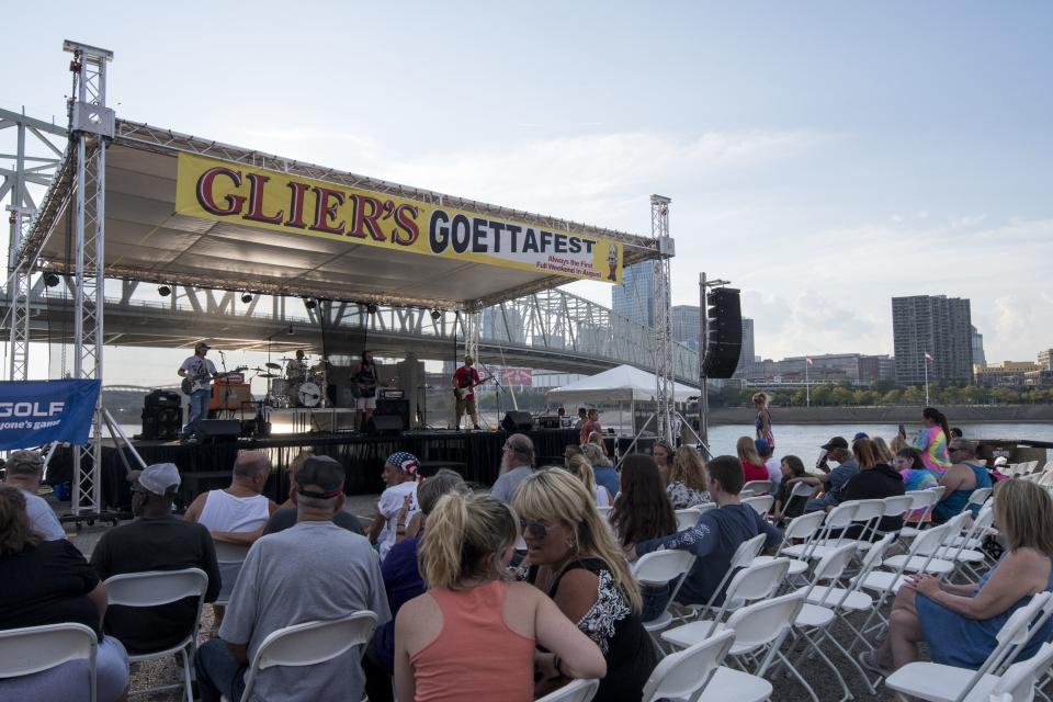 Attendees gather for live entertainment at Glier's Goettafest in 2018.
