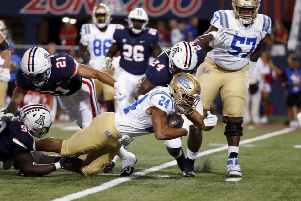 Former UCLA running back Brittain Brown was selected by the Las Vegas Raiders in the seventh round of the NFL draft on Saturday, April 30, 2022.