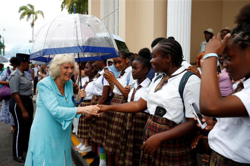 Camilla, Duchess of Cornwall visits Basseterre town in St Kitts and Nevis (REUTERS)