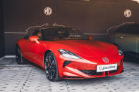 <p>The Cyberster is the first all-new sports car to be fitted with an MG badge since the MG F in 1995. The Chinese firm says it wil be the world’s first “affordable” EV roadster, with prices starting at £55,000 for a rear-wheel-drive 309bhp version and rising to £65,000 for a dual-motor, four-wheel-drive variant with 536bhp. It is sure to draw a sizeable crowd. </p>