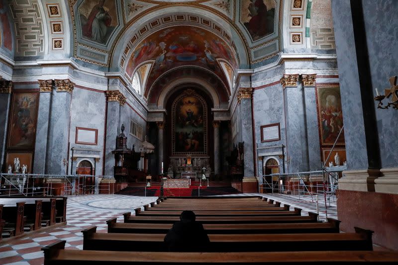 A general view inside the Esztergom Cathedral in Esztergom