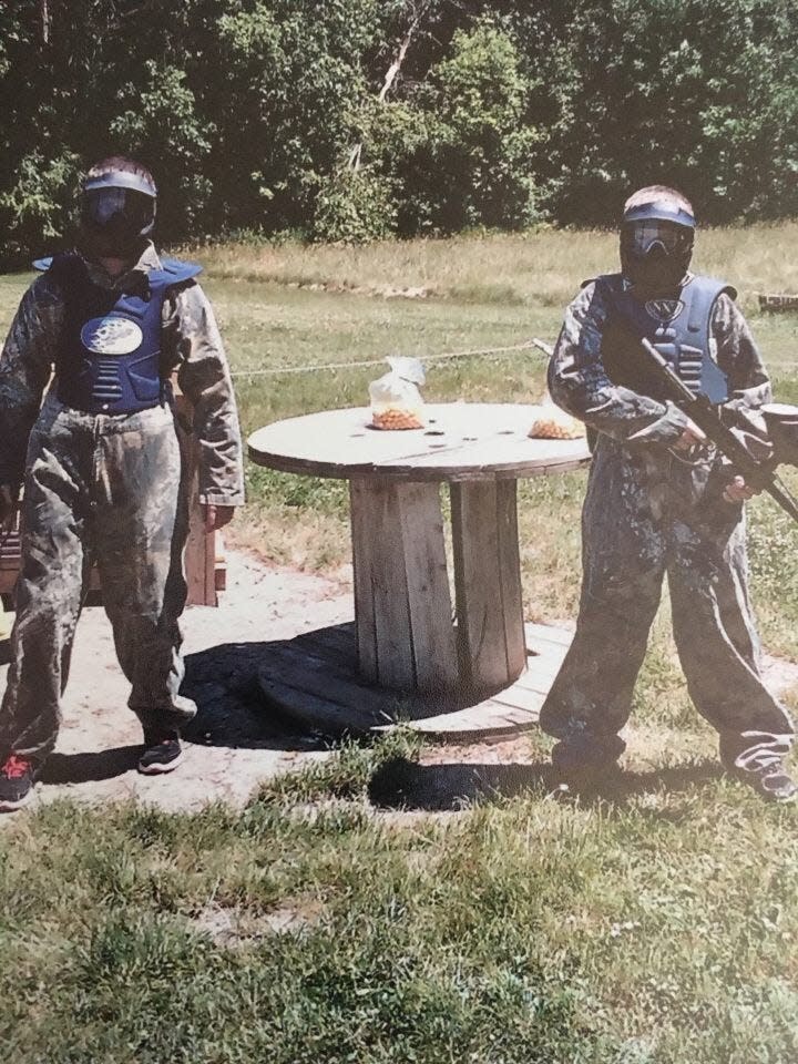 The first time Jonah Jamroz, right, played paintball (circa 2012) with some middle school friends, including Andrew Kurtti, left, he was hooked on the sport as more than a recreational activity.