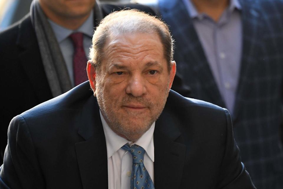 Harvey Weinstein arrives at the Manhattan Criminal Court on Monday (AFP via Getty Images)