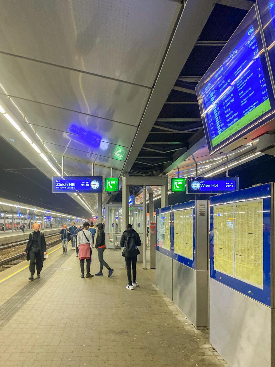 Platform where the train takes off in Austria