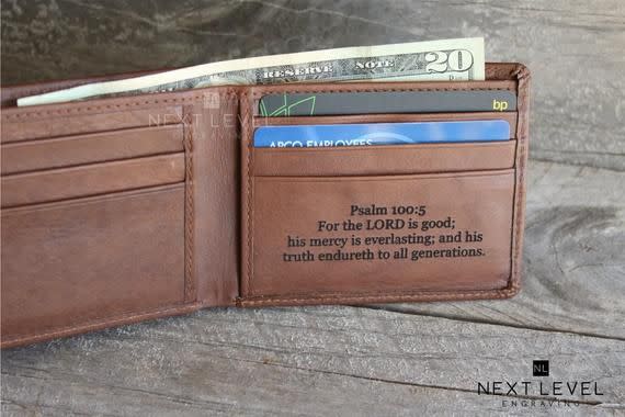 Engraved Leather Wallet