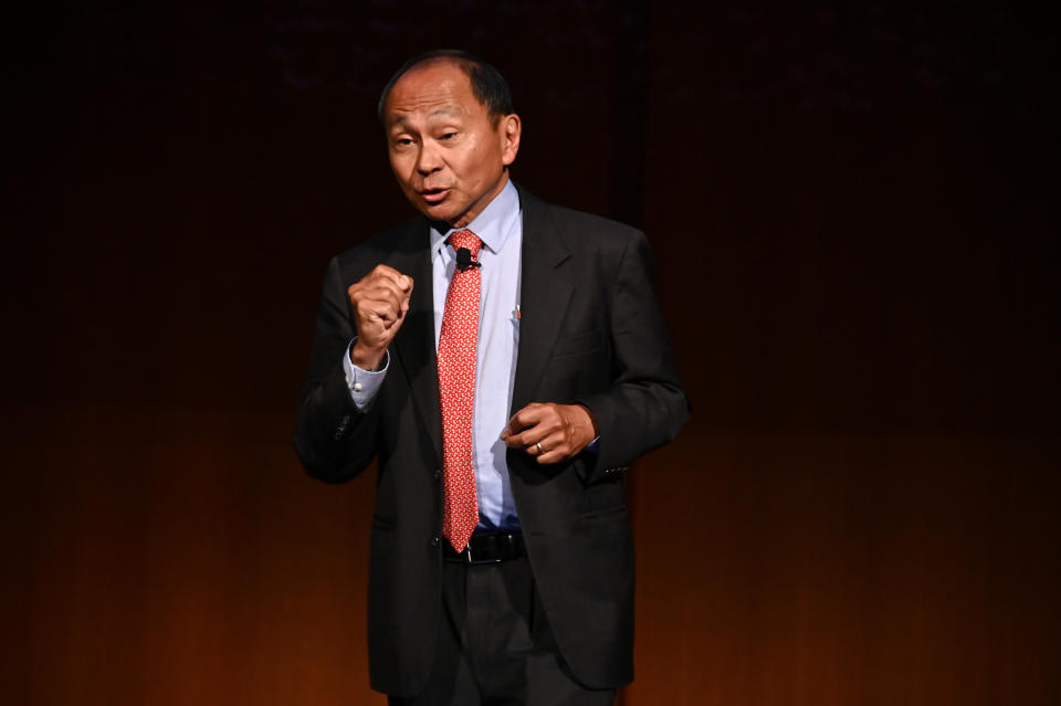 Francis Fukuyama speaks onstage during Our Tribal Nature: Tribalism, Politics, And Evolution symposia by The Leakey Foundation at The Morgan Library & Museum on September 19, 2019 in New York City. (Astrid Stawiarz/Getty Images  for The Leakey Foundation)