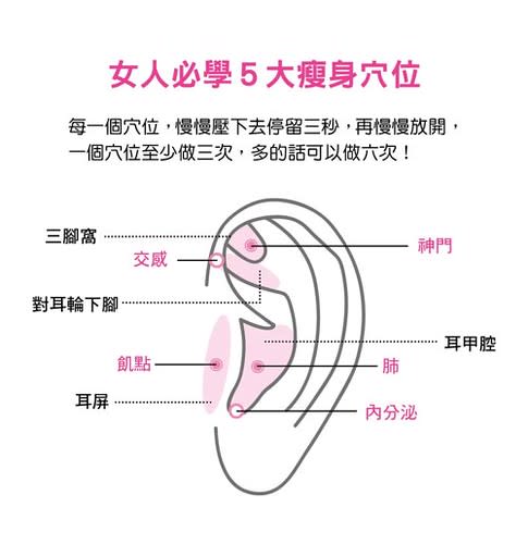 必學瘦身穴位：變身纖瘦體質的耳穴療法