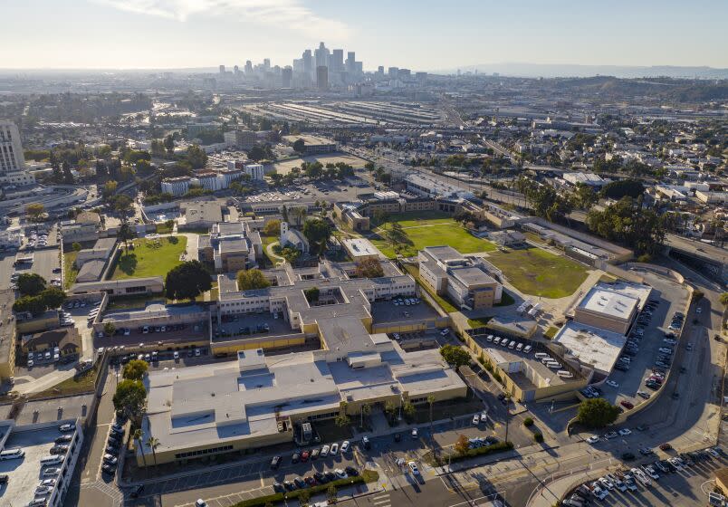 LOS ANGELES- November 14, 2022 - Aerial view of LA County's Central Juvenile Hall in Los Angeles, CA. (Brian van der Brug / Los Angeles Times)