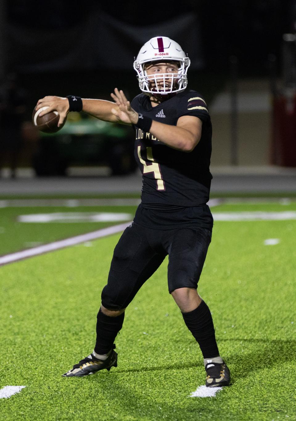 Wildcat quarterback Thessen Prenger throws a pass in the Logan-Rogersville game against McDonald County on September 9, 2022.