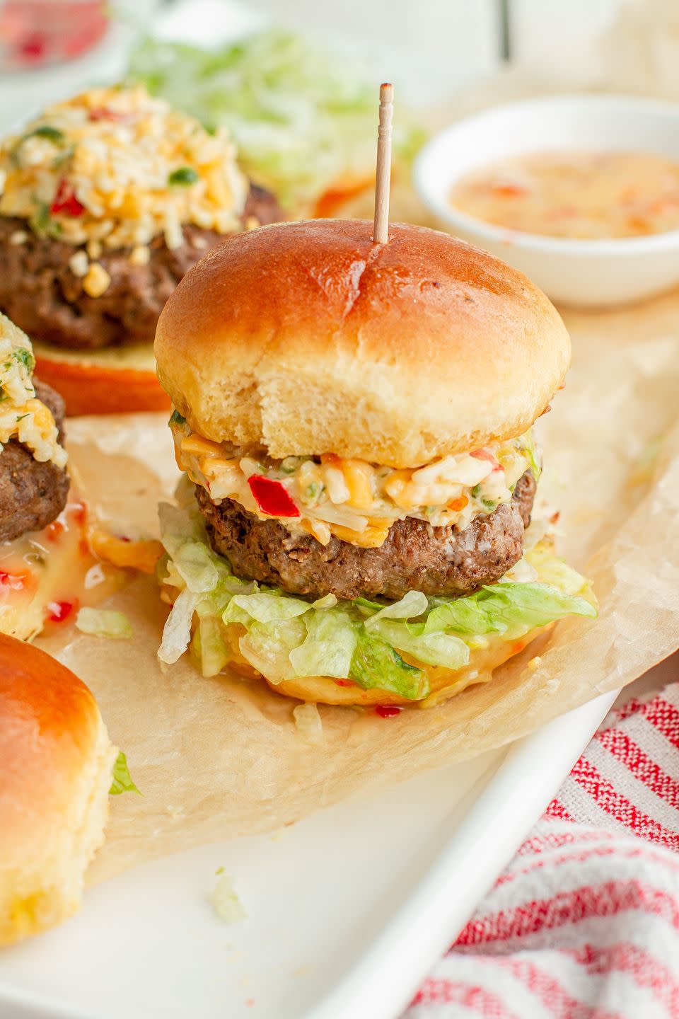 pimento cheese burger sliders