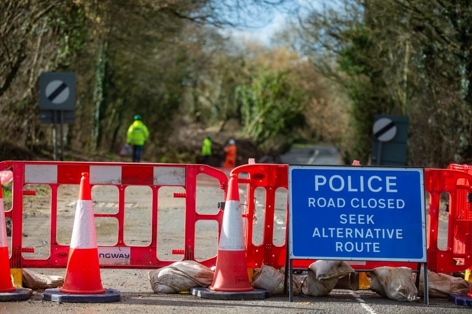 Wiltshire council say the road has been closed since 17 February but some drivers are still attempting to use it according to police (SWNS)