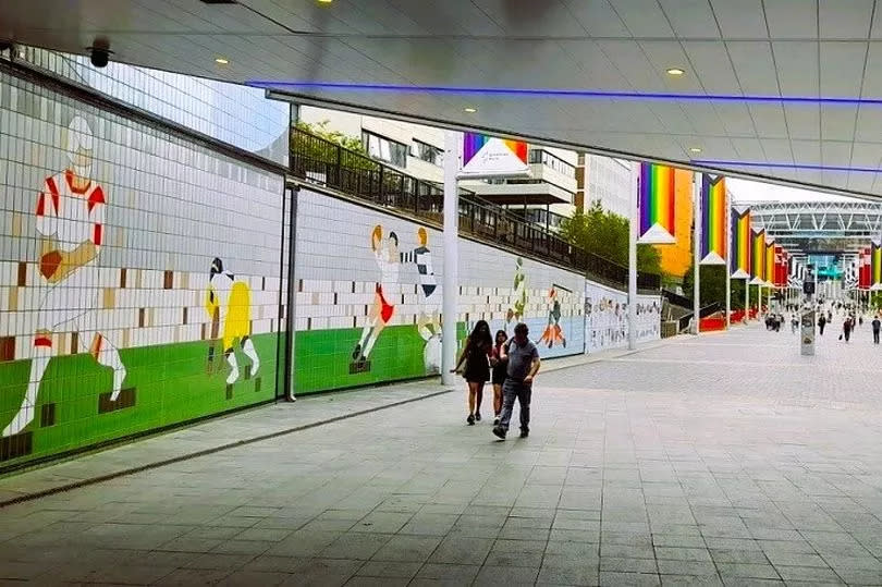 Sports Heritage Murals On East Wall Of Olympic Way, 2022